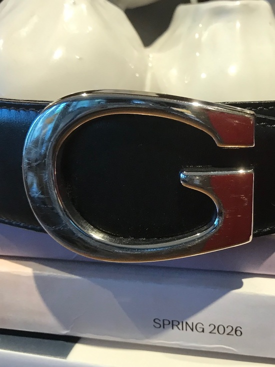 GUCCI Y2K BLOCK G CALF SKIN LEATHER BELT 30 75 main image 9
